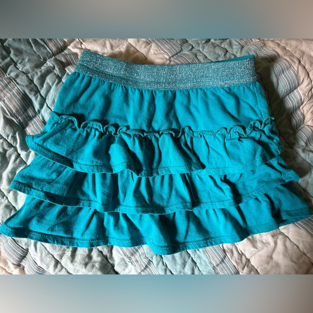 EUC Turquoise 365 Kids from Garanimals Ruffled Skirt with Shorts Attached Size 6